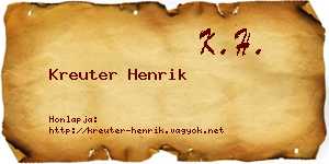 Kreuter Henrik névjegykártya